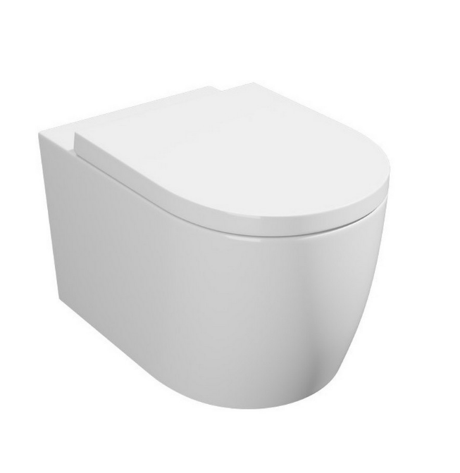 KV Genoa Round Wall Hung WC Pan with Soft Close Seat