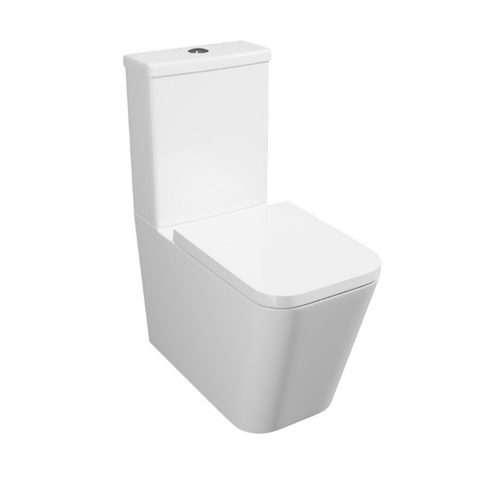 Kartell KVIT Genoa Square Close Coupled Back to Wall WC Pan with Soft Close Seat