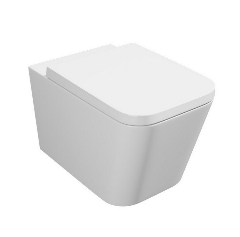 KV Genoa Square Wall Hung WC Pan with Soft Close Seat
