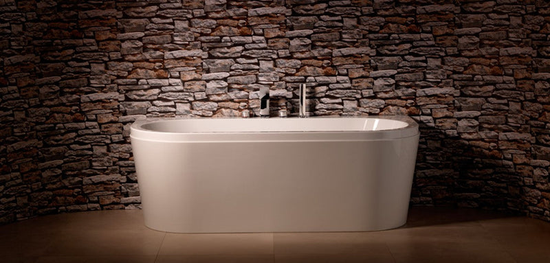 Carron Halycon D Shaped 1750mm x 800mm Back to Wall Bath - White