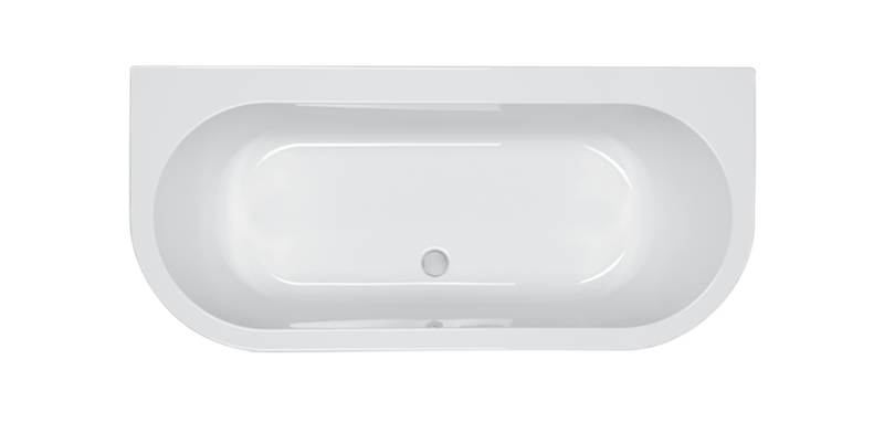 Carron Halycon D Shaped 1750mm x 800mm Back to Wall Bath - White