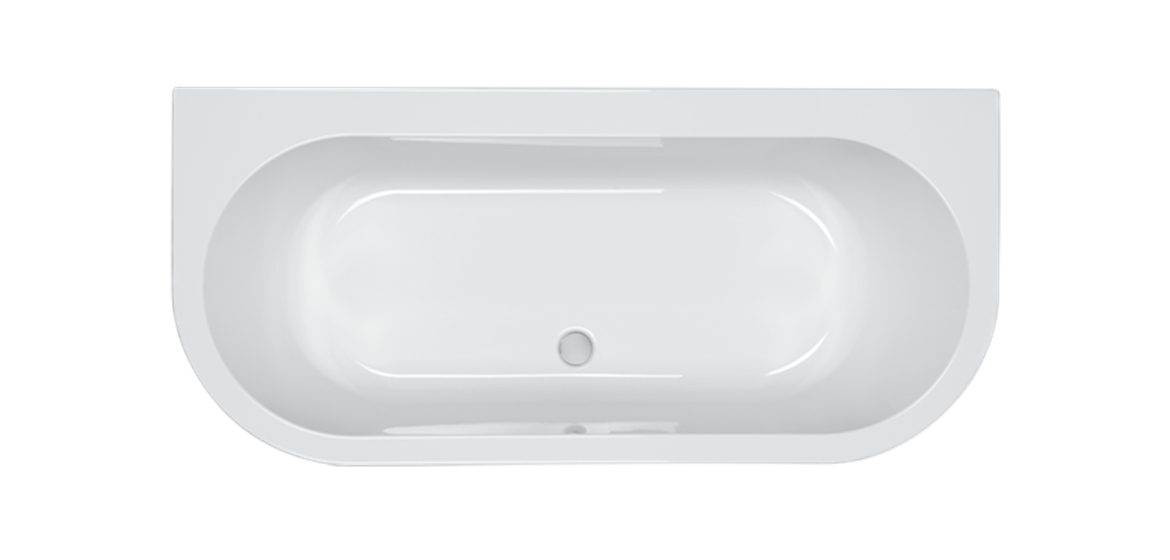 Carron Halycon D Shaped 1750mm x 800mm Back to Wall Bath - White
