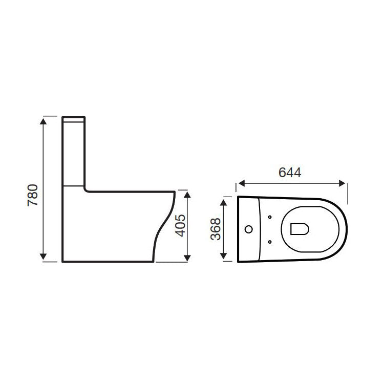 KV Kameo Close Coupled Back to Wall Toilet with Soft Close Seat