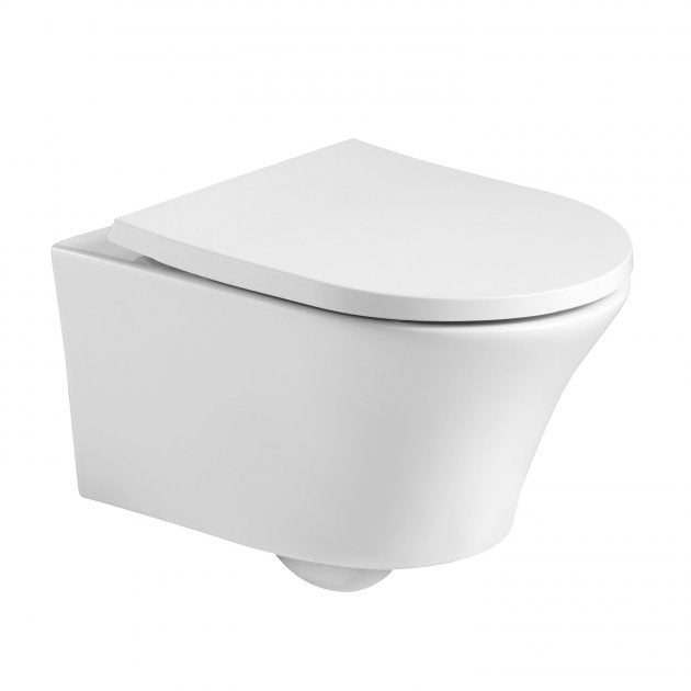 KV Kameo Wall Hung Rimless WC Pan with Soft Close Seat