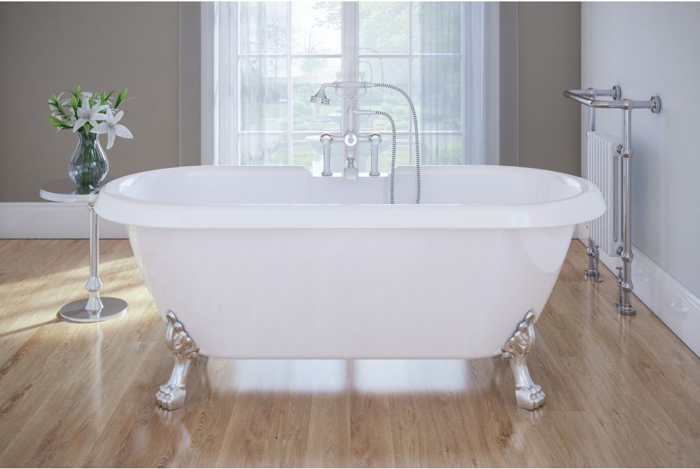 Royce Morgan Kensington 1500mm Traditional Freestanding Double Ended Bath with Chrome Legs
