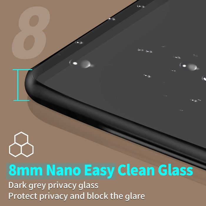 Linea Noir 1200 Sliding Shower Door 8mm Smoked Glass  - Matt Black