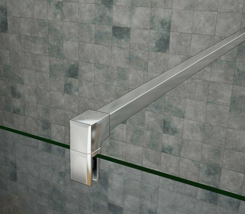 Linea 800mm Walk-In Shower Panel 8mm Clear Glass - Chrome