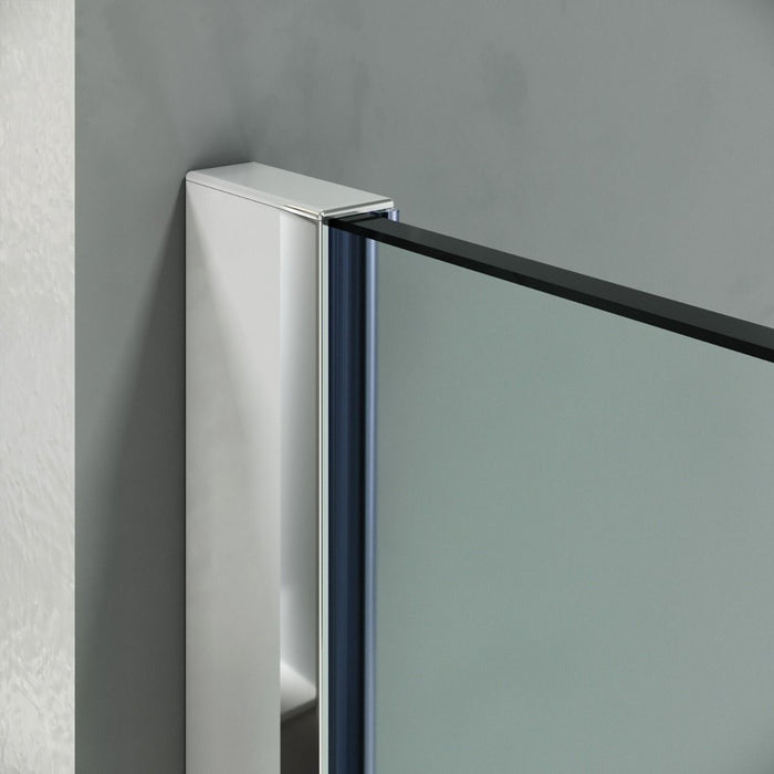 Linea Frosted 760mm Walk-In Shower Panel 8mm Frosted Glass - Chrome