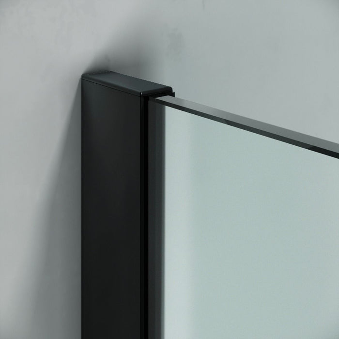 Linea Frosted 1000mm Walk-In Shower Panel 8mm Frosted Glass - Matt Black