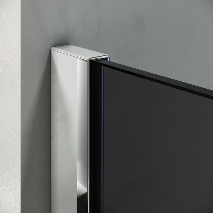 Linea Smoke 800mm Walk-In Shower Panel 8mm Smoked Glass - Chrome