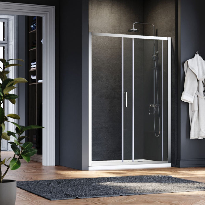 Linea 1500 Sliding Shower Door 8mm Clear Glass  - Chrome