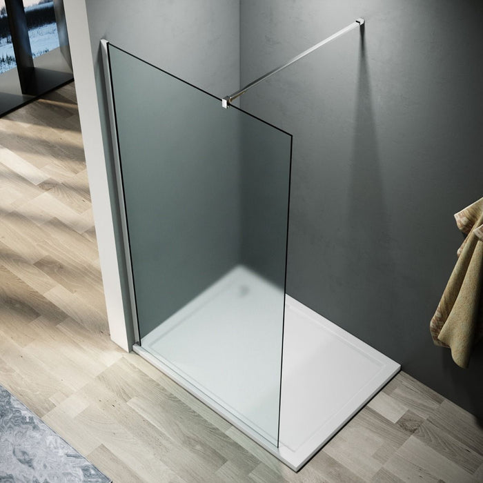 Linea Frosted 1000mm Walk-In Shower Panel 8mm Frosted Glass - Chrome