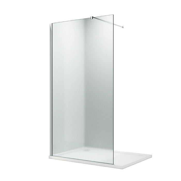 Linea Frosted 800mm Walk-In Shower Panel 8mm Frosted Glass - Chrome