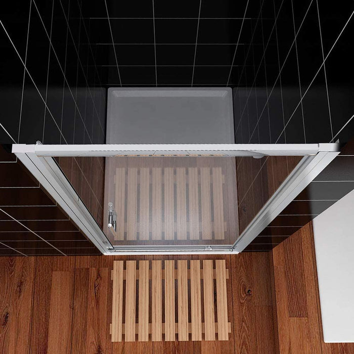 Linea 1000mm Framed Pivot Hinged Shower Door 6mm Clear Glass - Chrome