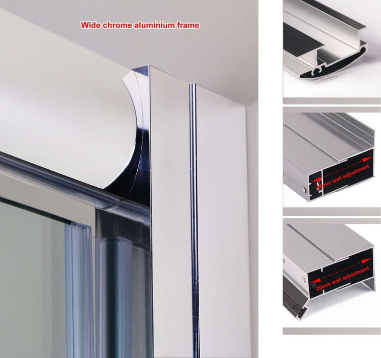Linea 700mm Framed Pivot Hinged Shower Door 6mm Clear Glass - Chrome