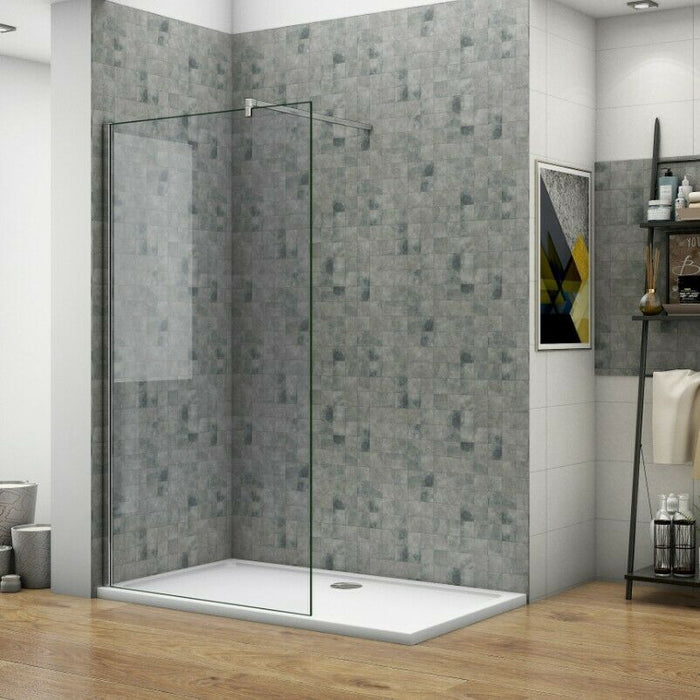 Linea 900mm Walk-In Shower Panel 8mm Clear Glass - Chrome