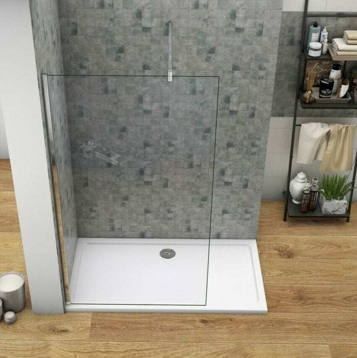 Linea 1000mm Walk-In Shower Panel 8mm Clear Glass - Chrome