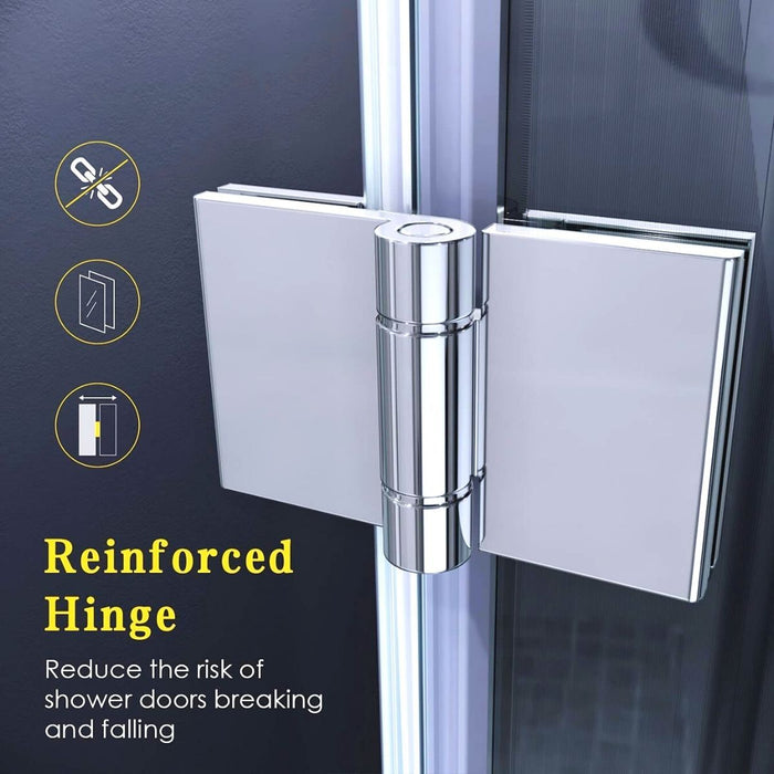 Linea 760mm Frameless Bi Fold Shower Door 6mm Clear Glass - Chrome