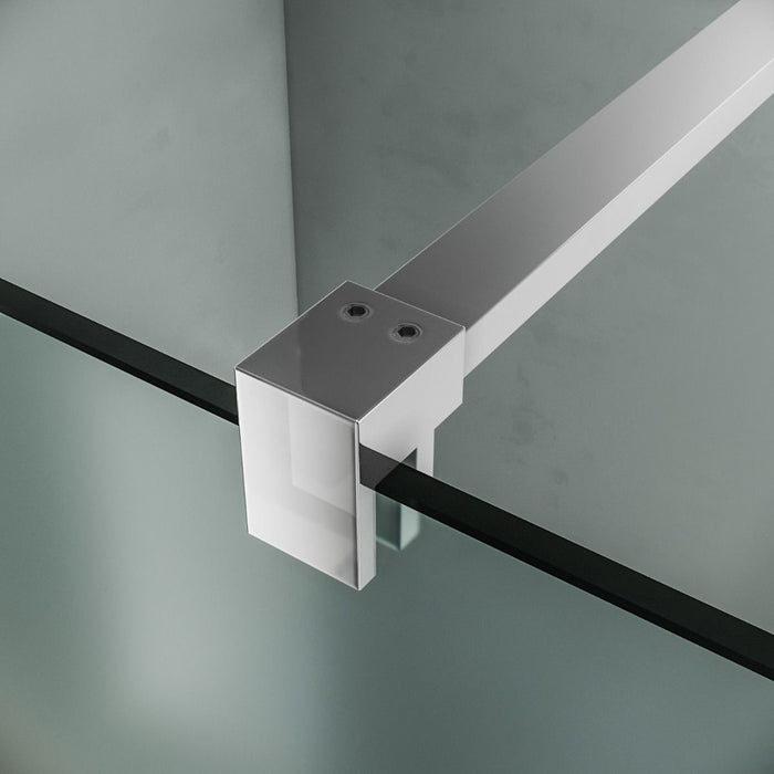 Linea Frosted 900mm Walk-In Shower Panel 8mm Frosted Glass - Chrome