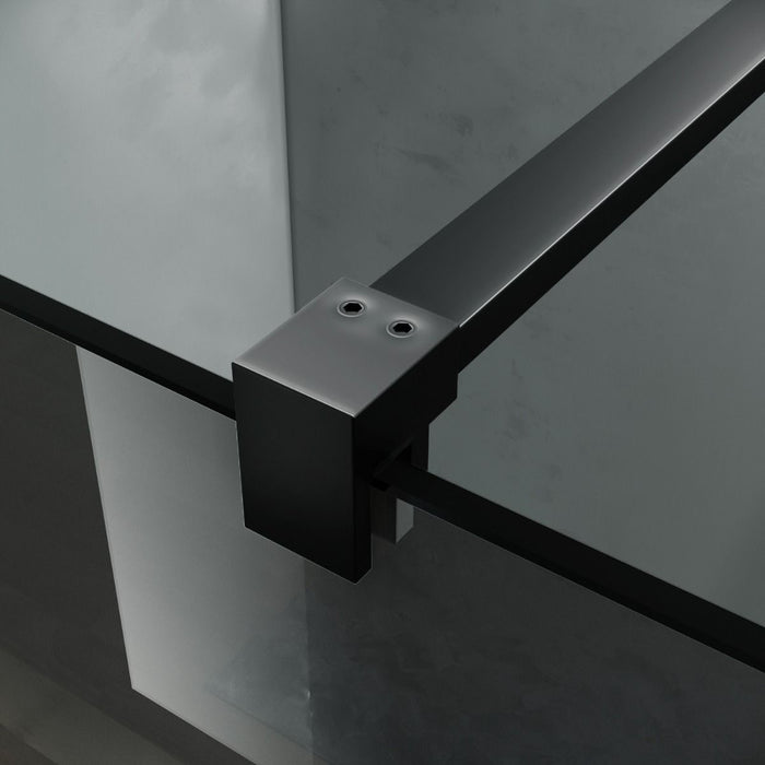 Linea Smoke 800mm Walk-In Shower Panel 8mm Smoked Glass - Matt Black