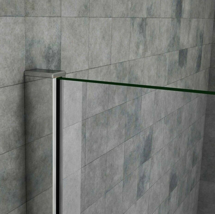 Linea 800mm Walk-In Shower Panel 8mm Clear Glass - Chrome