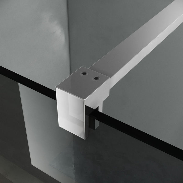 Linea Smoke 900mm Walk-In Shower Panel 8mm Smoked Glass - Chrome