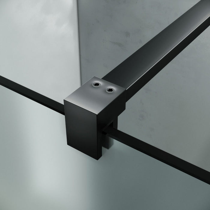 Linea Frosted 1000mm Walk-In Shower Panel 8mm Frosted Glass - Matt Black