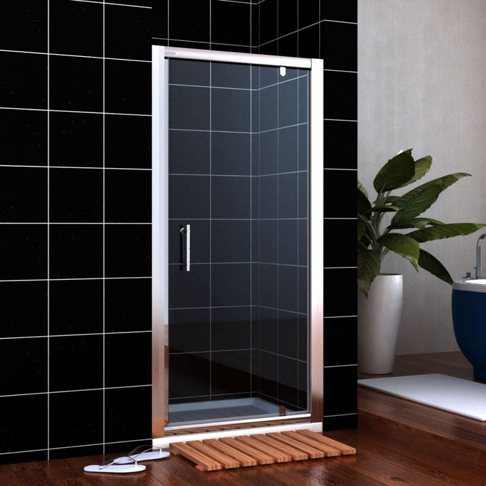 Linea 700mm Framed Pivot Hinged Shower Door 6mm Clear Glass - Chrome