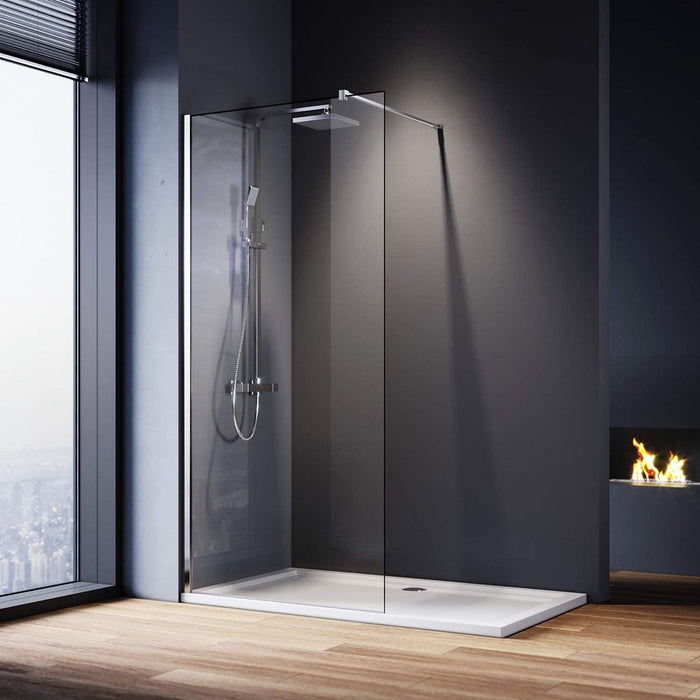 Linea 1100mm Walk-In Shower Panel 8mm Clear Glass - Chrome