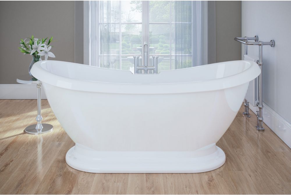 Royce Morgan Melrose 1700mm Freestanding Plinth Roll Top Bath - White