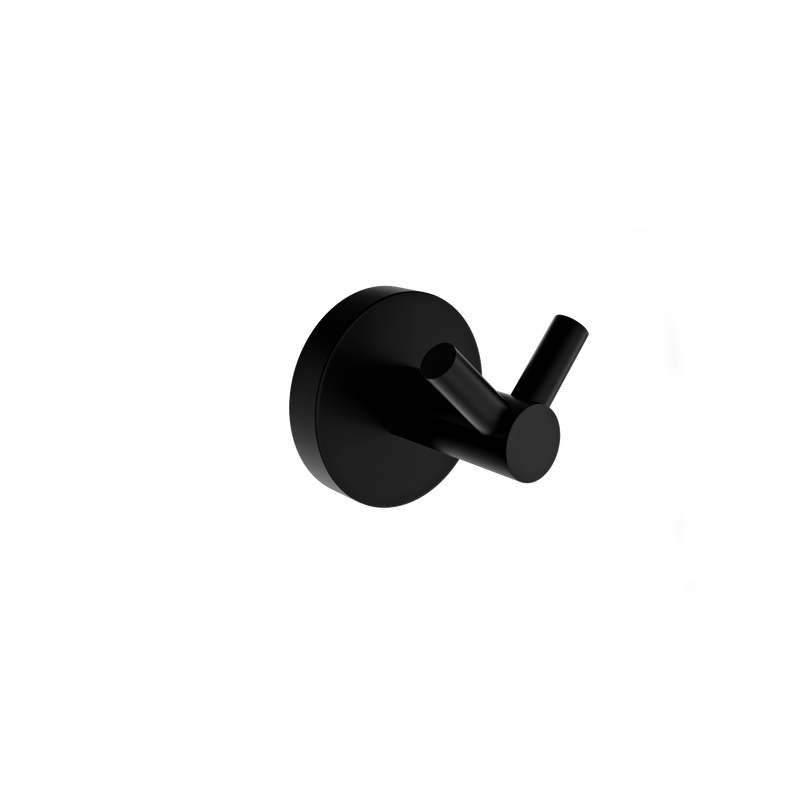 Banyetti Nero Noir Round Single Robe Hook - Matt Black