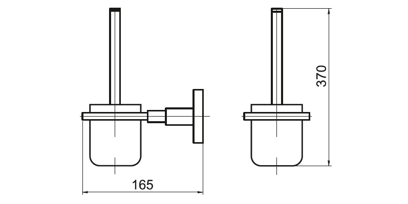 Banyetti Nero Noir Round Toilet Brush Holder - Matt Black
