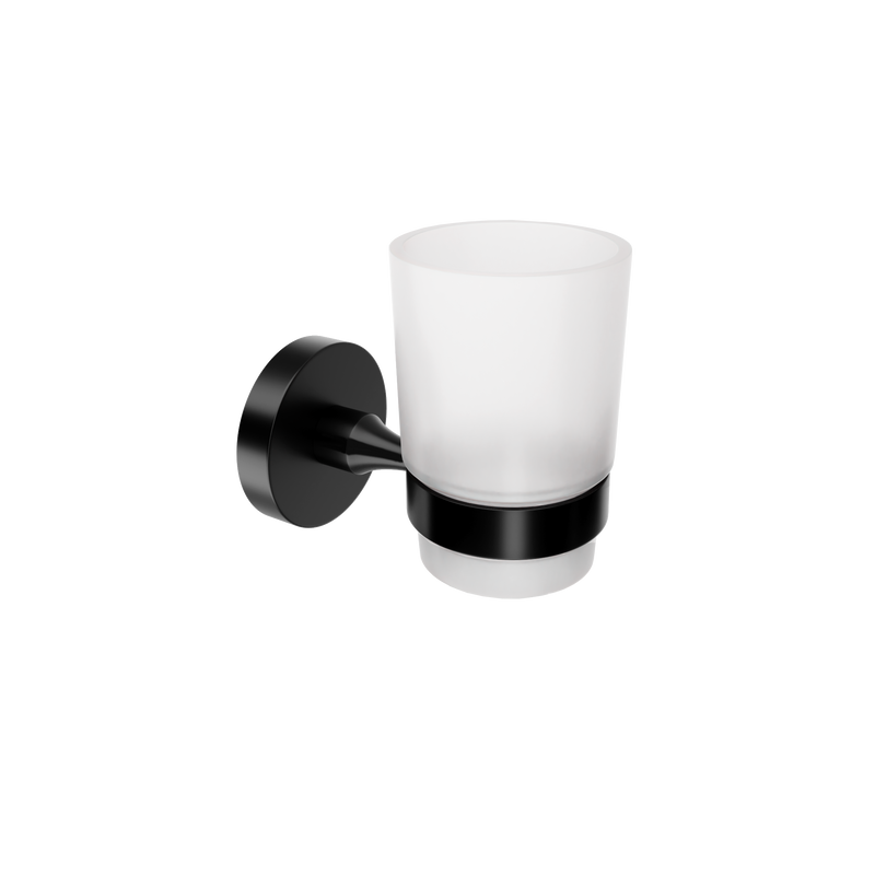 Banyetti Nero Noir Round Tumbler Toothbrush Holder - Matt Black