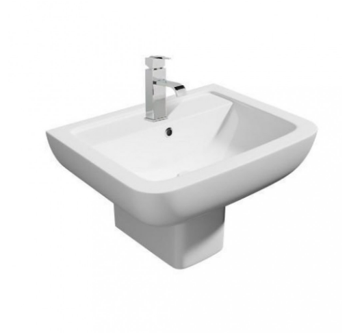 KV Options 550mm 1 Tap Hole Basin with Semi Pedestal