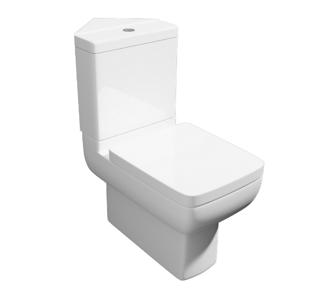 KV Options 600 Close Coupled Corner Toilet with Soft Close Seat