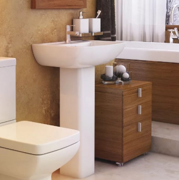 KV Pure 550mm 1 Tap Hole Basin with Full Pedestal