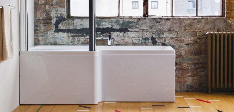 Carron Quantum L-Shaped Square Shower Bath - Select Size/Hand