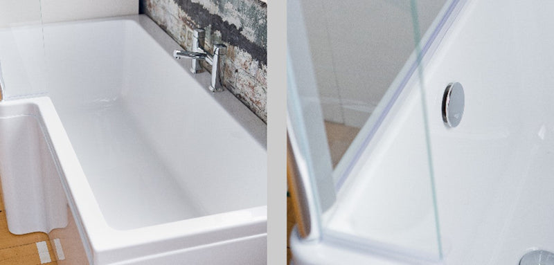 Carron Quantum L-Shaped Square Shower Bath - Select Size/Hand