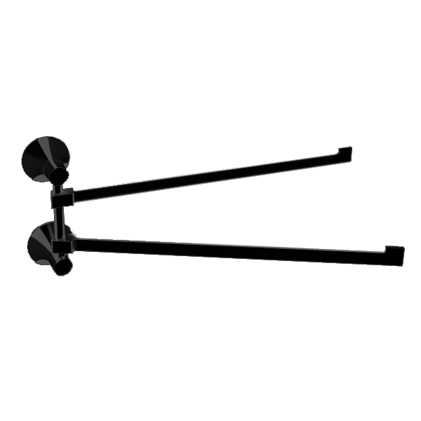 Banyetti Ariano Round Double Swivel Towel Rail - Matt Black