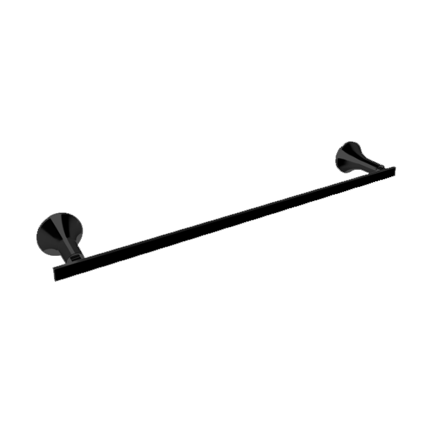 Banyetti Ariano Round 500mm Single Towel Rail - Matt Black