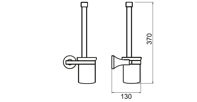 Banyetti Ariano Toilet Brush Holder - Matt Black