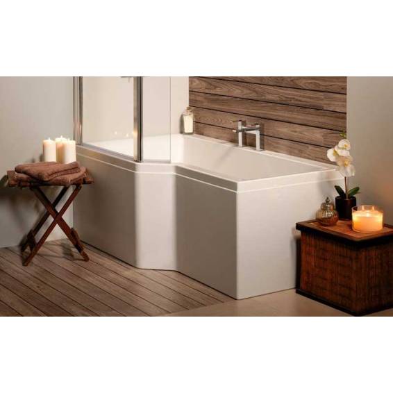 Carron Urban Edge 1575mm Shower Bath - Right Hand